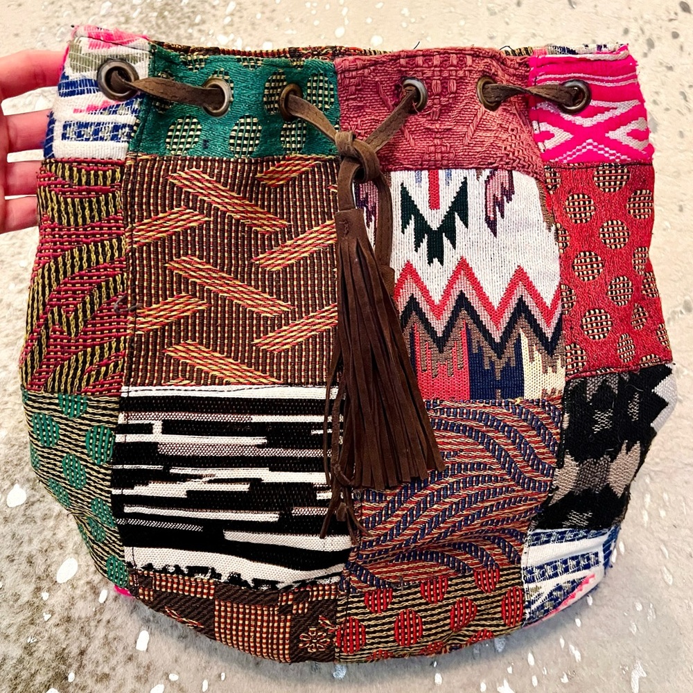Anthro x RAJ Patchwork Leather Backpack